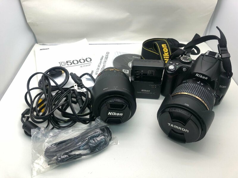 Nikon D5000 / AF-S NIKKOR 55-200mm 1:4-5.6 G 他 デジタル一眼レフカメラ レンズ 付属品付き ジャンク 中古【MA050032】