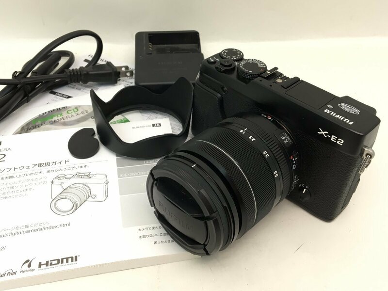 FUJIFILM X-E2/SUPER EBC XF 18-55mm 1:2.8-4 ミラーレス 一眼レフカメラ 付属品付き 通電 簡易動作確認済み 中古【UW050320】