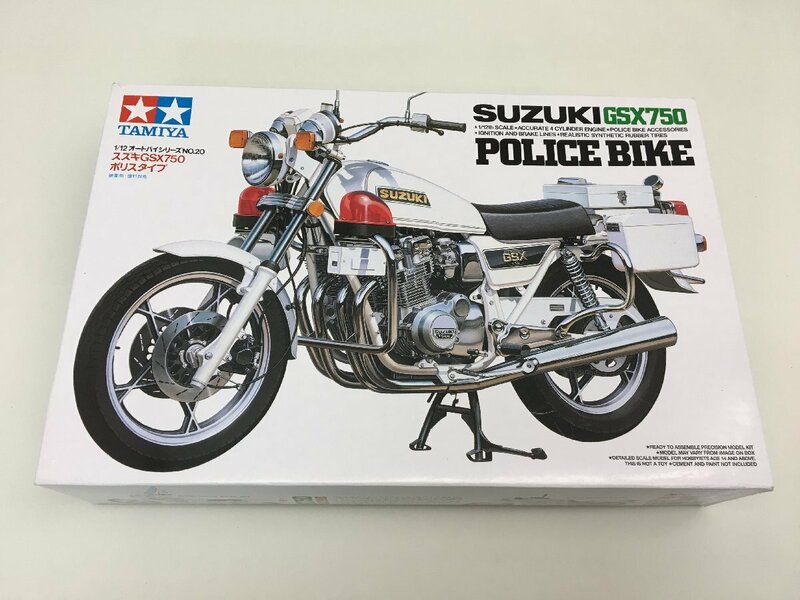 タミヤ 1/12 オートバイシリーズ No.20 スズキ GSX750 ポリス タイプ プラモデル 未組立 箱付き 中古【UW050590】