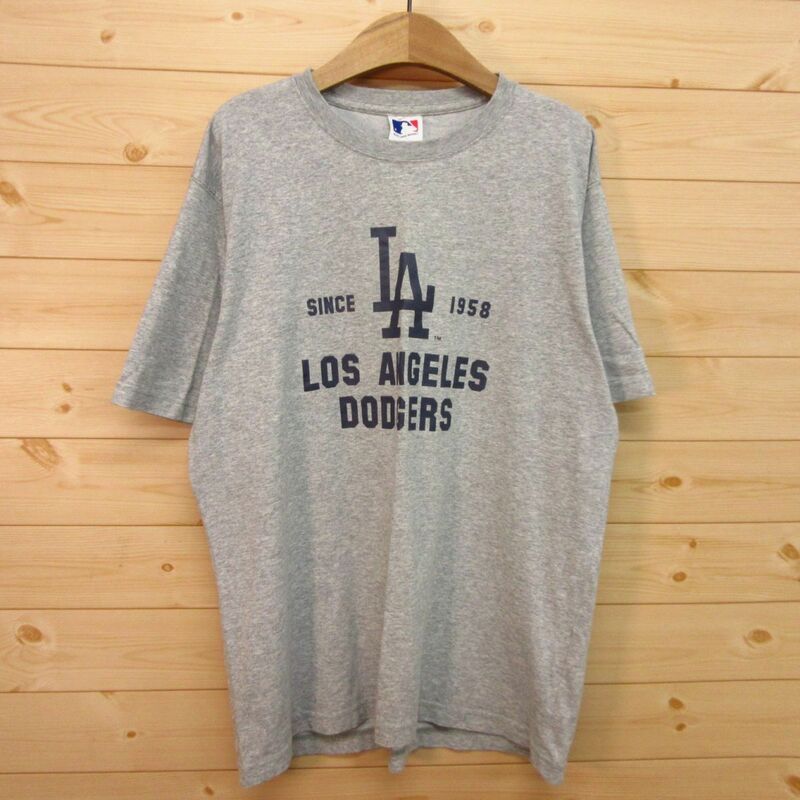 ◎使用少なめ！UNIQLO ユニクロ LA ロサンゼルス ドジャース MLB◆半袖 Tシャツ グッズ ユニフォーム 野球◆メンズ グレー Lサイズ◆A5199