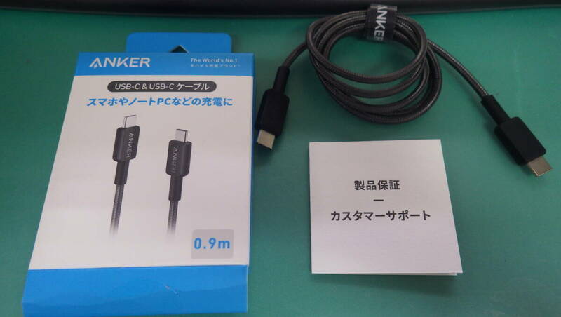 美品 Anker 322 USB-C & USB-C ケーブル スマホやノートPCの充電に　0.9m ブラック アンカー 中古 箱小痛み有