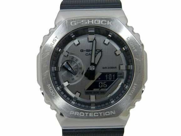 Gショック GM-2100-1AJF メタルケース シルバー ブラック 腕時計 ウォッチ G-SHOCK カシオ 箱付き 中古品[C158U278]