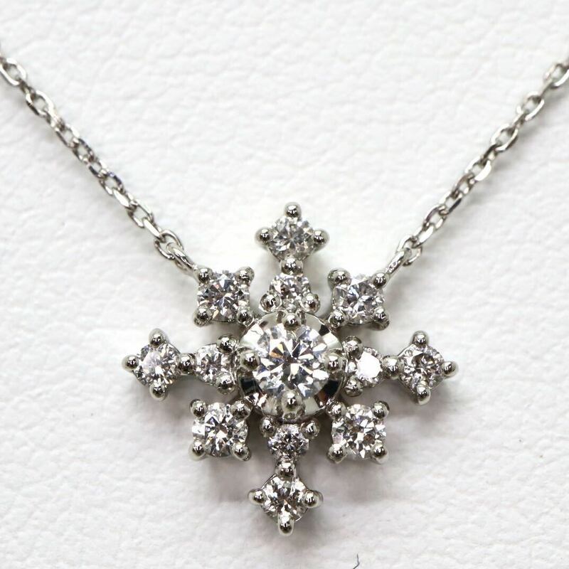 4°C(ヨンドシー)《Pt850天然ダイヤモンドネックレス》M 約2.6g 約42.0cm diamond necklace jewelry ジュエリー EA7/EA8