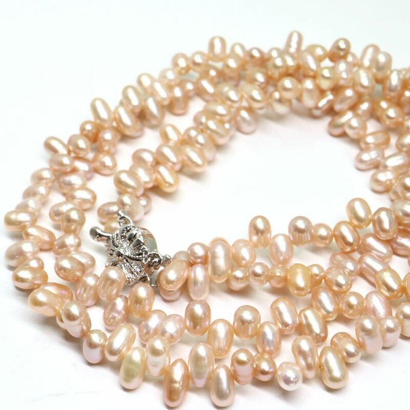 《本真珠2連ネックレス》M 38.1g 約40cm pearl necklace ジュエリー jewelry CE0/DA0