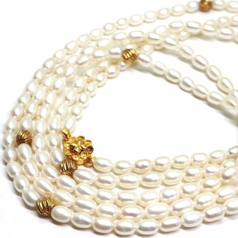 《本真珠ロングネックレス》M 34.3g 約124.5cm pearl necklace ジュエリー jewelry CE0/DA0