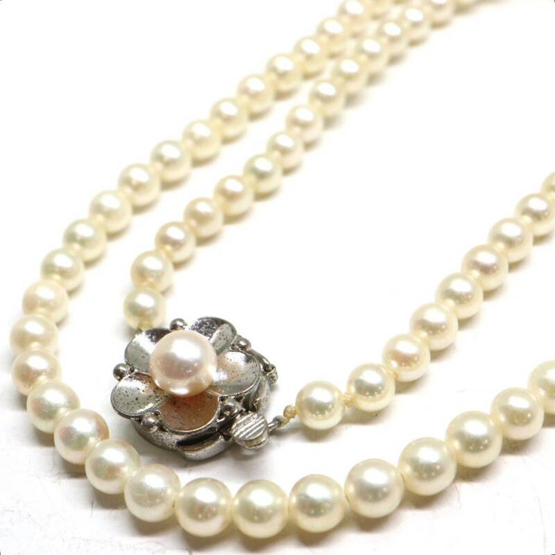 《アコヤ本真珠ネックレス》M 10.9g 約4.0-4.5mm珠 約36.5cm pearl necklace ジュエリー ベビーパール jewelry DA5/DC0