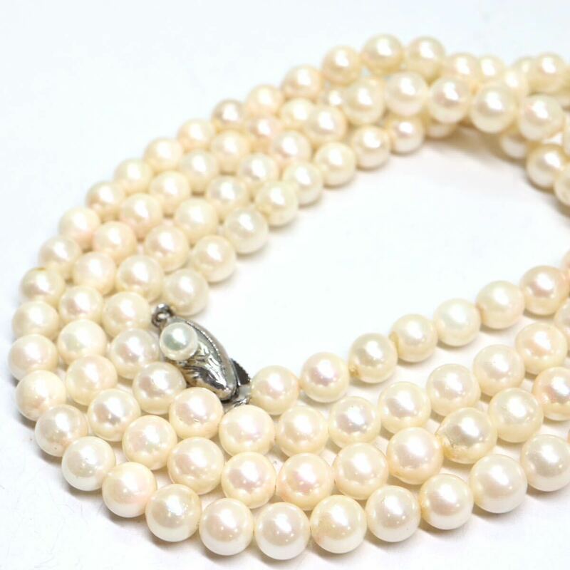 《アコヤ本真珠ロングネックレス》M 37.9g 約5.5mm珠 約79cm pearl necklace ジュエリー jewelry DA0/DB0