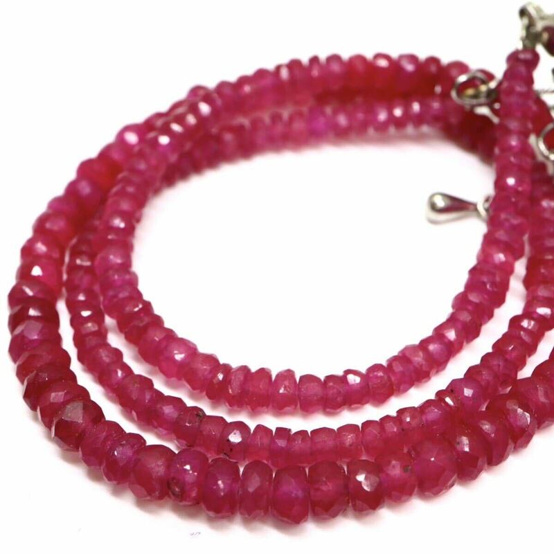 《天然ルビーネックレス》M 約14.1g 約45.5cm ruby necklace ジュエリー jewelry DA0/DE0