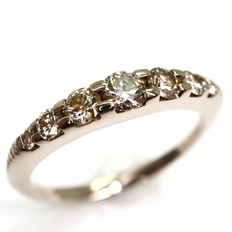KASHIKEY(カシケイ)《K18 天然ブラウンダイヤモンドリング》M 約2.9g 約11号 0.40ct diamond ring 指輪 jewelry EC2/ED2