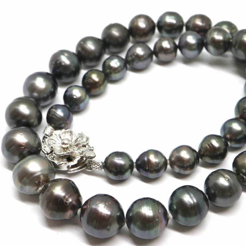 《南洋黒蝶真珠ネックレス》M ◎ 約8.5-12.0mm珠 61.7g 約42cm pearl necklace ジュエリー jewelry EA2/EA8