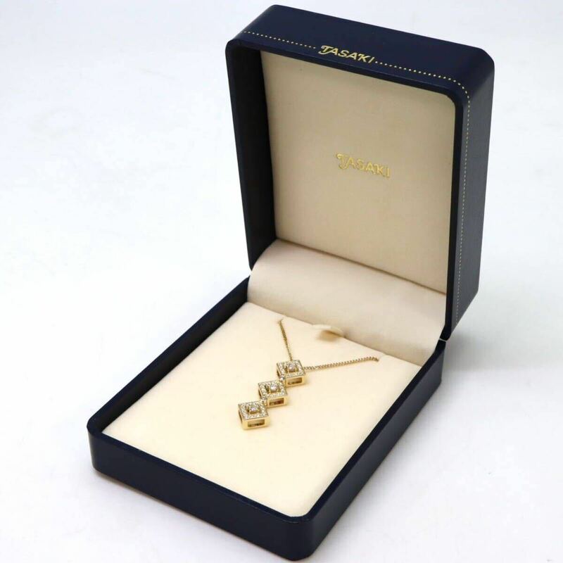 TASAKI(田崎真珠)箱付き!!《K18 天然ダイヤモンドネックレス》M 約7.0g 約40.0cm 0.53ct diamond necklace jewelry ジュエリー EH5/EI5