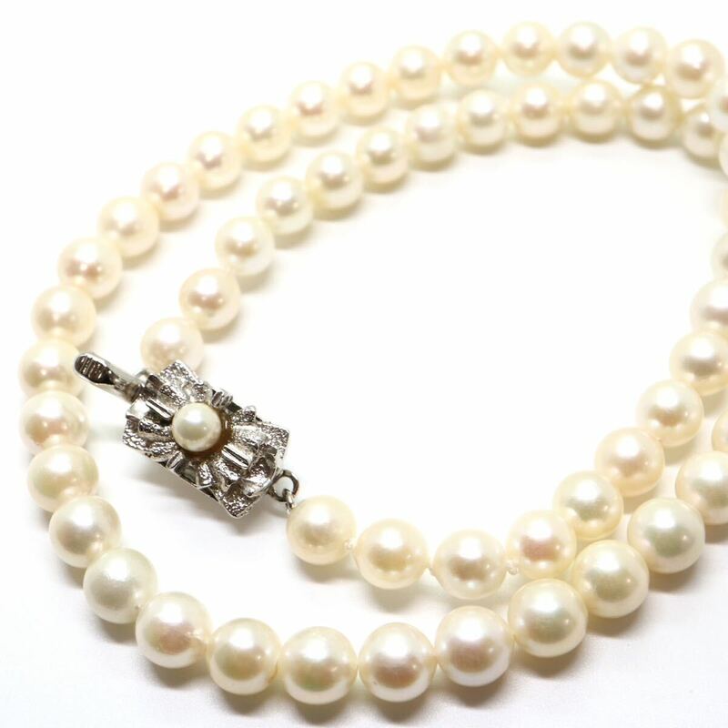 《アコヤ本真珠ネックレス》J 23.8g 約40cm 約6.0-6.5mm珠 pearl パール necklace ジュエリー jewelry DA0/DB0