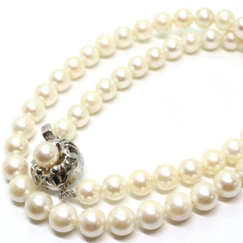《アコヤ本真珠ネックレス》J 28.9g 約42cm 約6.5-7.0mm珠 pearl パール necklace ジュエリー jewelry DA0/DC0