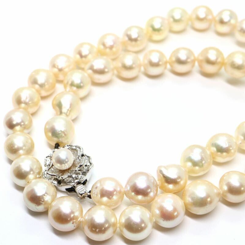 大珠!!《アコヤ本真珠ネックレス》J 46.7g 約43.5cm 約8.5-9.0mm珠 pearl パール necklace ジュエリー jewelry DB0/DC0