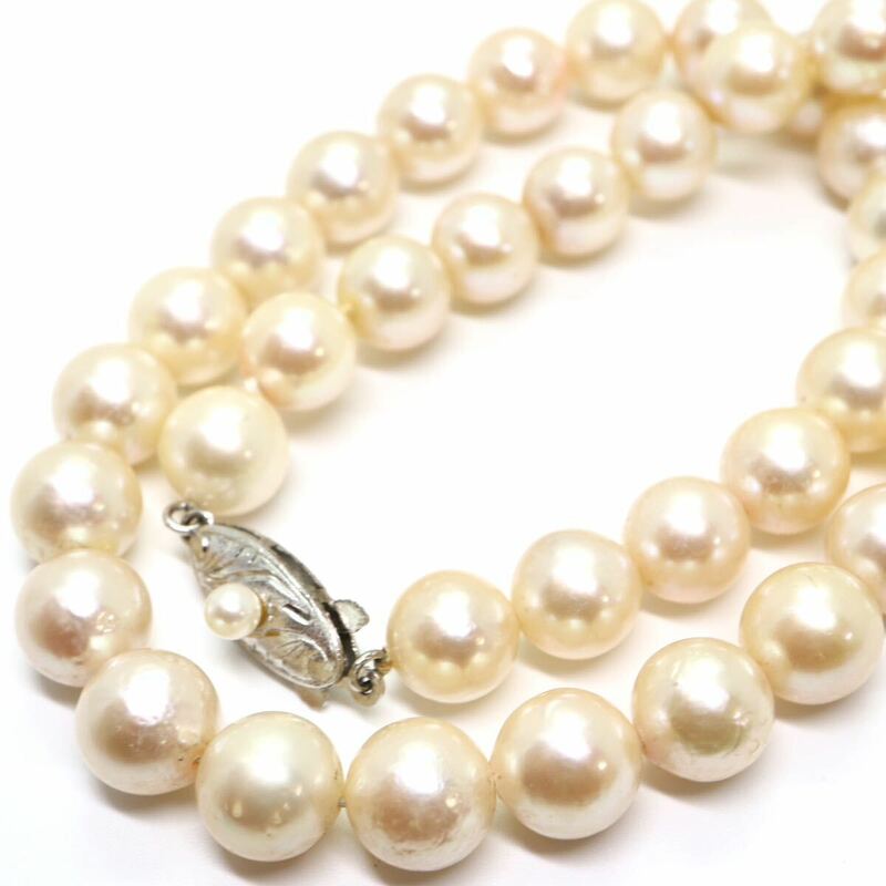 大珠!!《アコヤ本真珠ネックレス》J 31.8g 約34cm 約8.0-8.5mm珠 pearl パール necklace ジュエリー jewelry DA0/DB0
