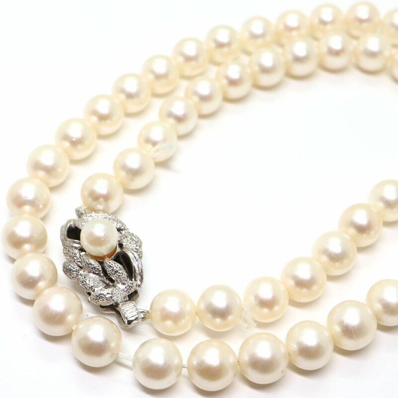 《アコヤ本真珠ネックレス》J 29.4g 約42.5cm 約6.5-7.0mm珠 pearl パール necklace ジュエリー jewelry DA5/DE0
