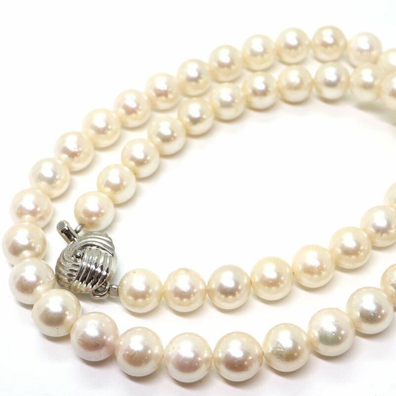 《アコヤ本真珠ネックレス》J 36.6g 約41.5cm 約7.5-8.0mm珠 pearl パール necklace ジュエリー jewelry DD0/DF0