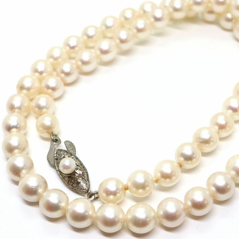 《アコヤ本真珠ネックレス》J 27.5g 約42cm 約6.5-7.0mm珠 pearl パール necklace ジュエリー jewelry DA5/DD0