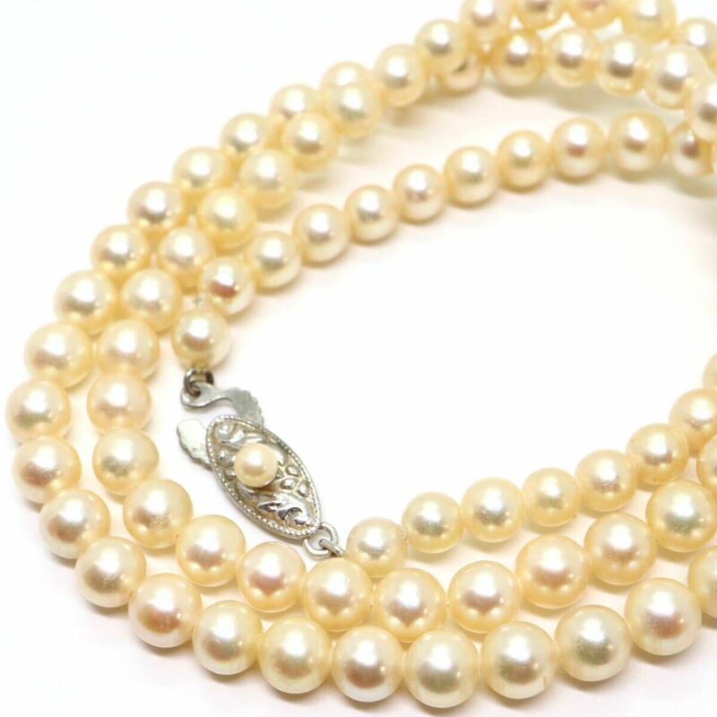 《アコヤ本真珠ネックレス》J 23.8g 約52.5cm 約5.0-6.0mm珠 pearl パール necklace ジュエリー jewelry DC0/DD0