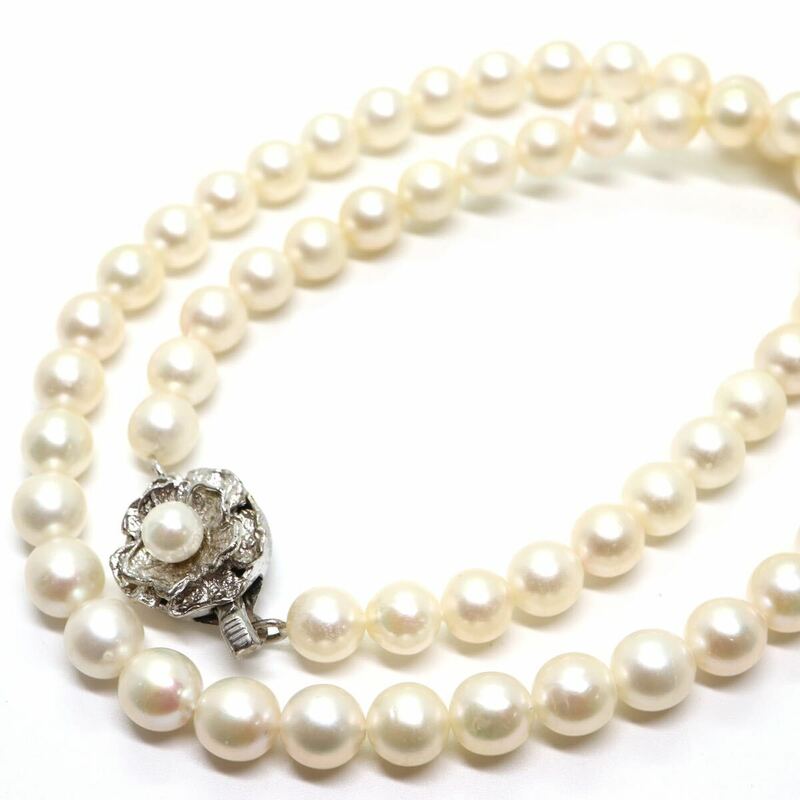 《アコヤ本真珠ネックレス》J 25.0g 約40.5cm 約6.0-6.5mm珠 pearl パール necklace ジュエリー jewelry DA0/DB0