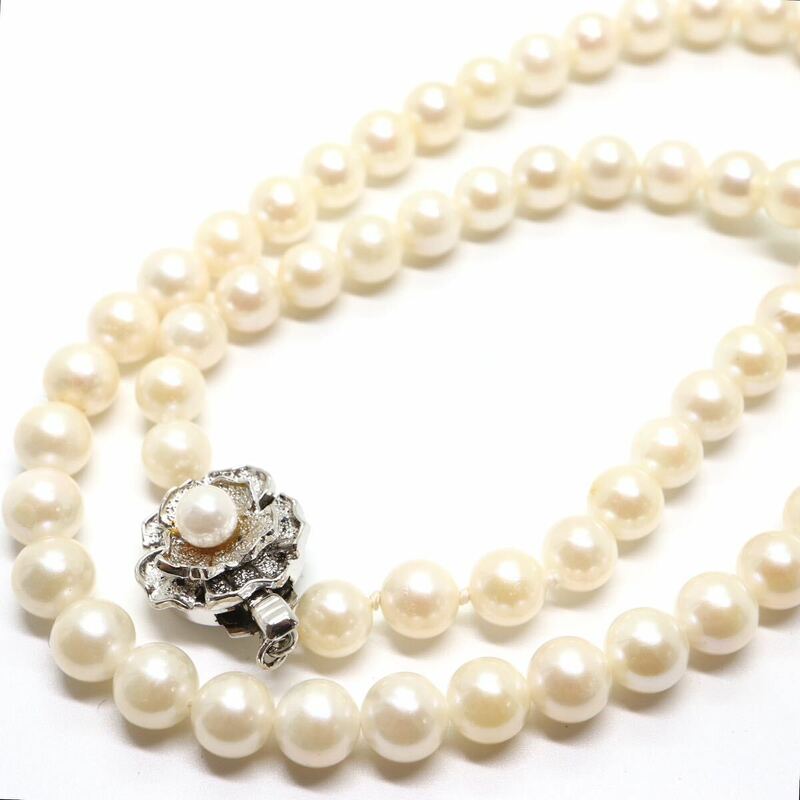 《アコヤ本真珠ネックレス》J 24.3g 約39.5cm 約6.0-6.5mm珠 pearl パール necklace ジュエリー jewelry CE0/DA0