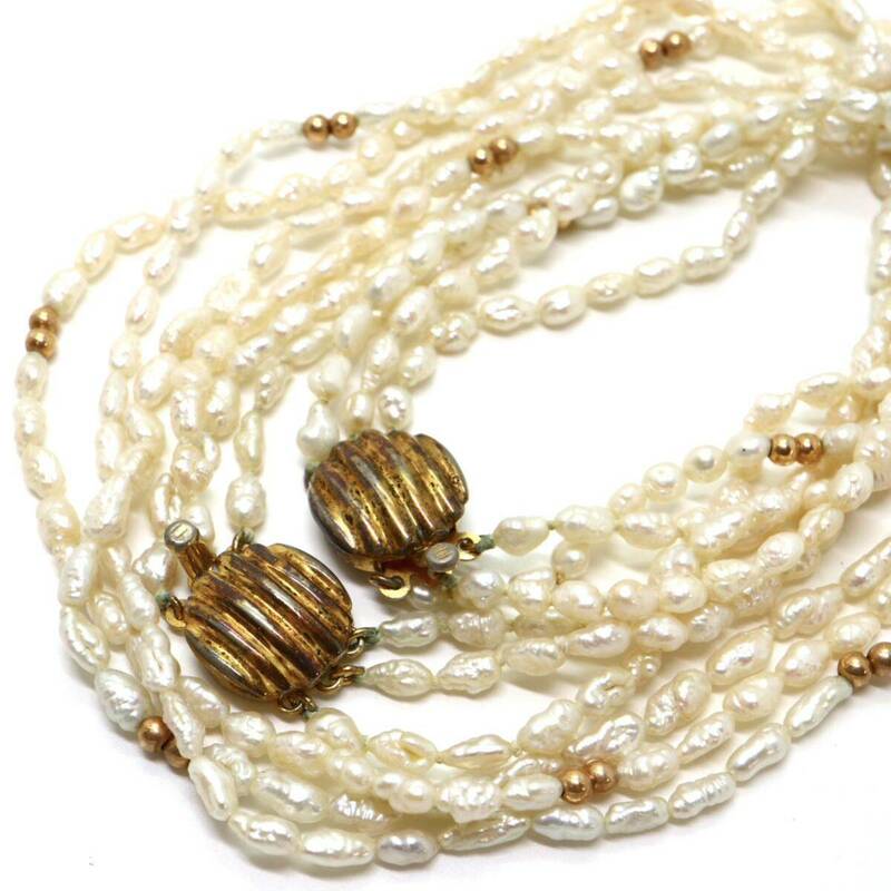 《本真珠ネックレス&ブレスレット》J 34.5g 約19/52cm pearl パール necklace bracelet ジュエリー jewelry CE0/DA0