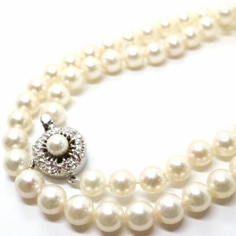 《アコヤ本真珠ネックレス》J 29.6g 約43cm 約6.5-7.0mm珠 pearl パール necklace ジュエリー jewelry DF0/DF