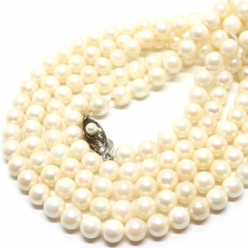 《アコヤ本真珠ロングネックレス》J 69.5g 約124.5cm 約6.0-6.5mm珠 pearl パール necklace ジュエリー jewelry DC0/DC0
