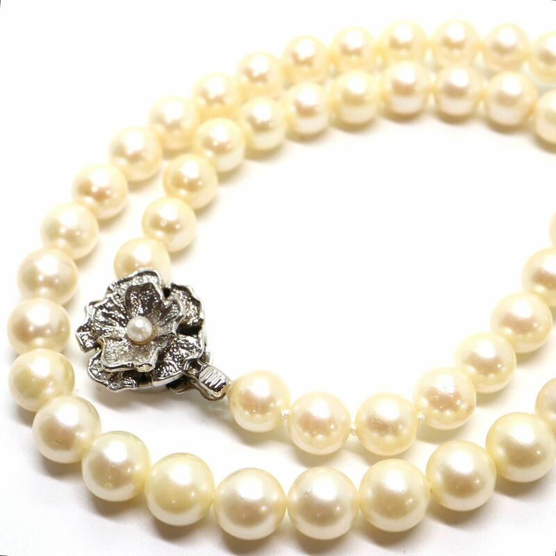 《アコヤ本真珠ネックレス》J 26.2g 約37.5cm 約6.5-7.0mm珠 pearl パール necklace ジュエリー jewelry CE0/DA0