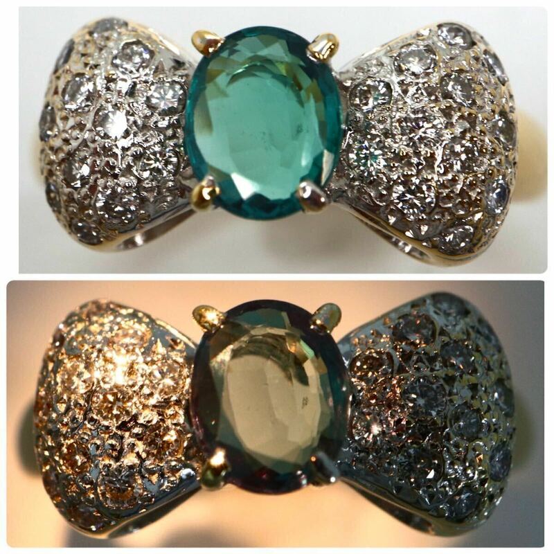 豪華!ソ付き!CrescentVert(クレサンベール)《K18 アレキサンドライト/天然ダイヤモンドリング》J 約5.3g 約12号 ring 指輪 jewelry FA2/ZZ