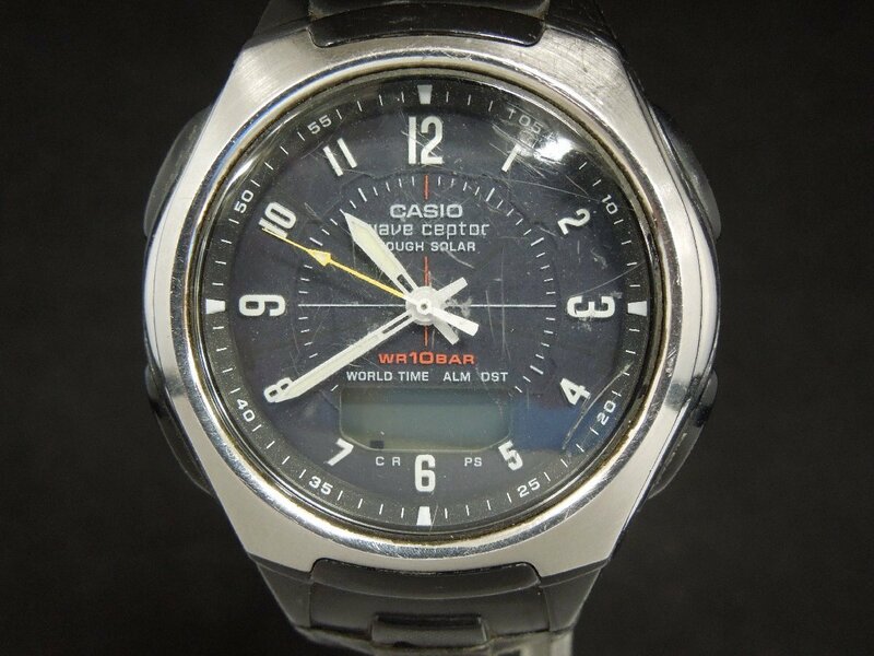 ★Ｗ―３５１★腕時計　CASIO WAVE CEPTOR/カシオ ウェーブセプター WVA-430J 不動品 3針 デジアナ 電波 タフソーラー メンズ[60]