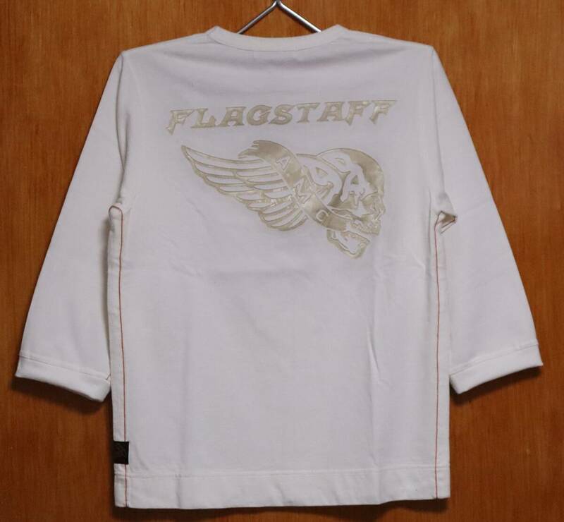 SALE！FLAGSTAFF♪10 (M) 403086スカルウィング切り抜き７分袖Ｔシャツ 