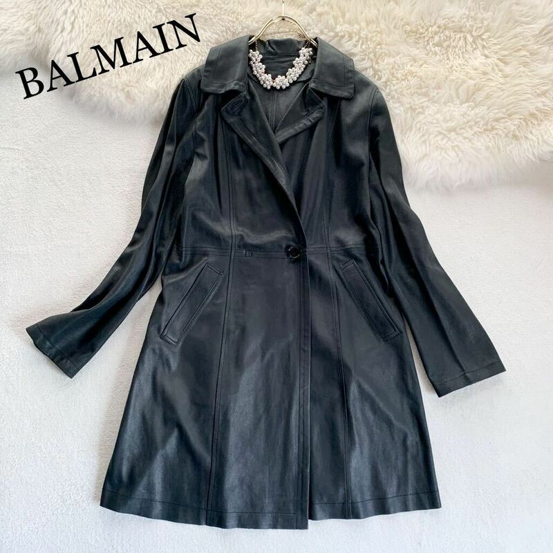3点送料無料☆BALMAIN バルマン　軽量　ヤギ革　高級　コート　ジャケット　薄手　11