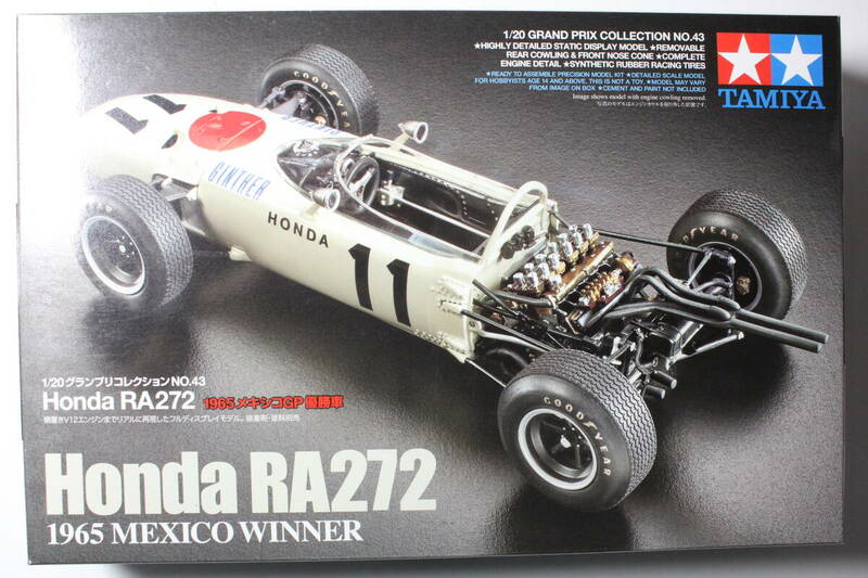 ●タミヤ　プラモデルキット1/20 ホンダF1 RA272 1965メキシコGP優勝車