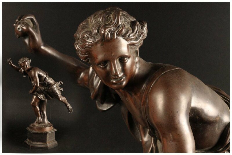 [URA]銅製男性彫刻置物/約6.2kg/5-5-114 (検索)骨董/ブロンズ/オブジェ/銅製/フィギュア/ギリシャ