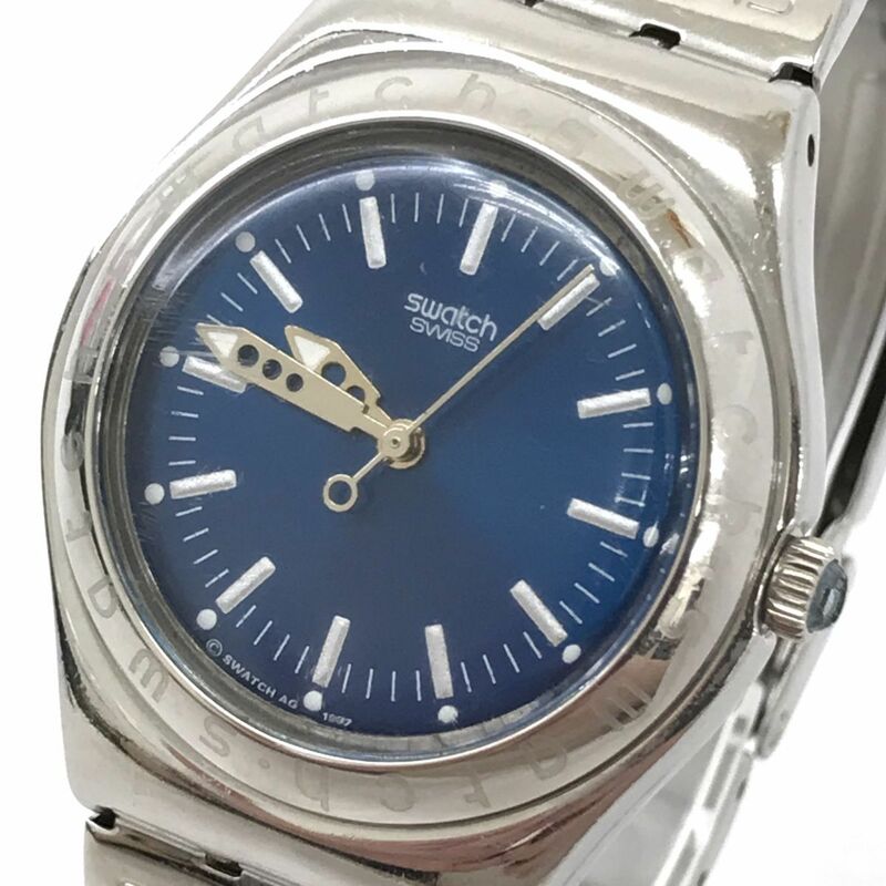 Swatch スウォッチ IRONY アイロニー 腕時計 クオーツ コレクション ブルー シルバー おしゃれ シンプル 軽量 軽い 電池交換済 動作確認済