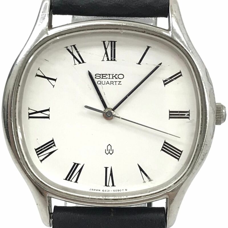 SEIKO セイコー 腕時計 6431-6040 クオーツ オーバル ホワイト ヴィンテージ コレクション 水晶マーク シルバー 電池交換済み 動作確認済み