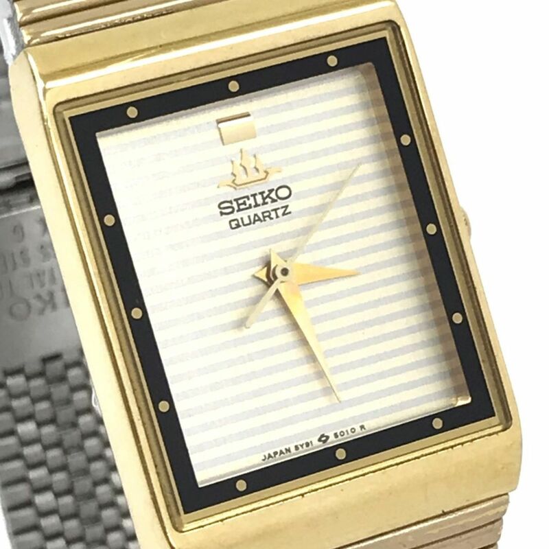 SEIKO セイコー 腕時計 5Y91-5030 クオーツ スクエア ゴールド ヴィンテージ 諏訪精工舎 1979年製 コレクション 電池交換済み 動作確認済み