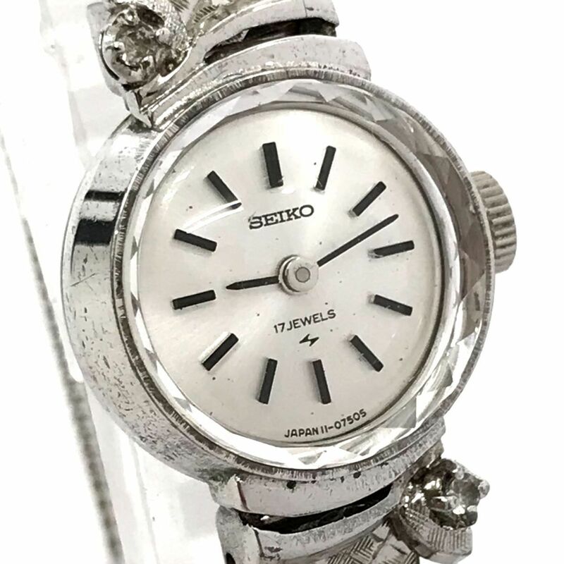 SEIKO セイコー 腕時計 11-0240 手巻き アナログ ラウンド シルバー ヴィンテージ ウォッチ 17石 亀戸精工舎 1979年製 レディース