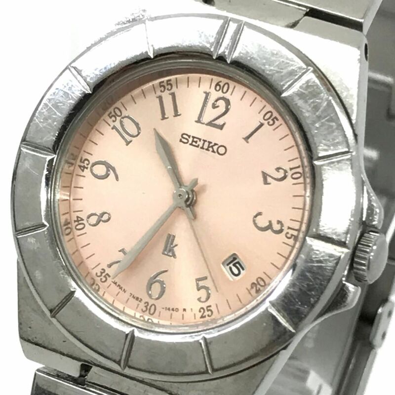 SEIKO セイコー LUKIA ルキア 腕時計 7N82-0620 クオーツ アナログ ラウンド ゴールド コレクション カレンダー 電池交換済み 動作確認済み