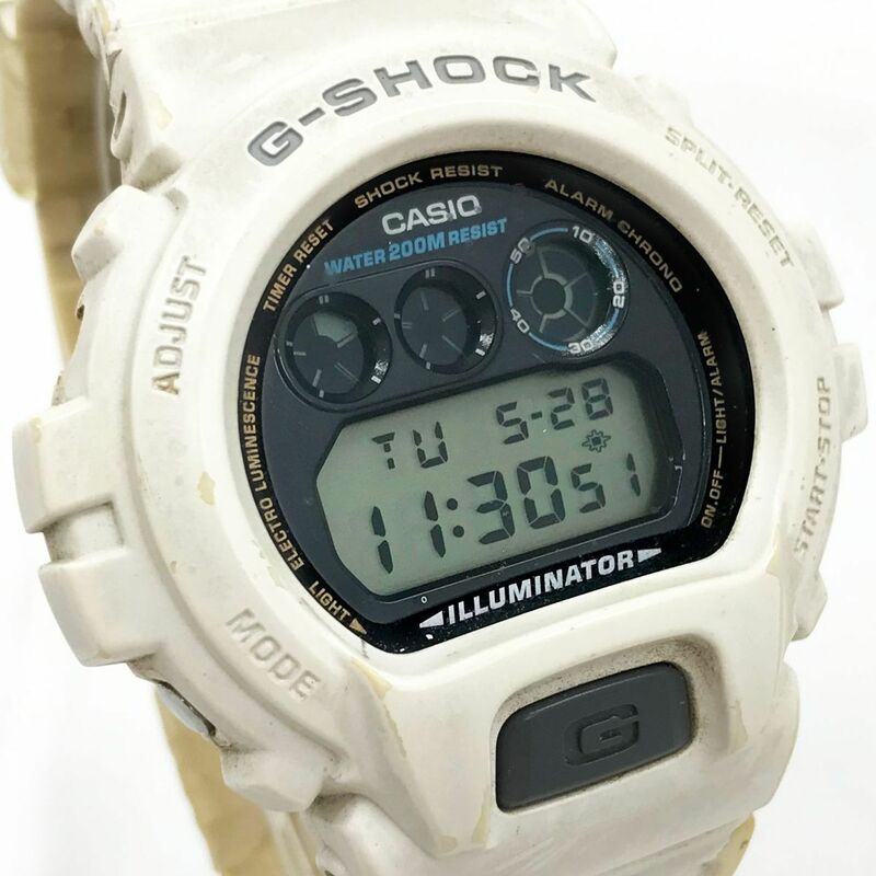 CASIO カシオ G-SHOCK ジーショック 腕時計 DW-6900 クオーツ ホワイト デジタル カジュアル カレンダー コレクション 電池交換済 動作OK