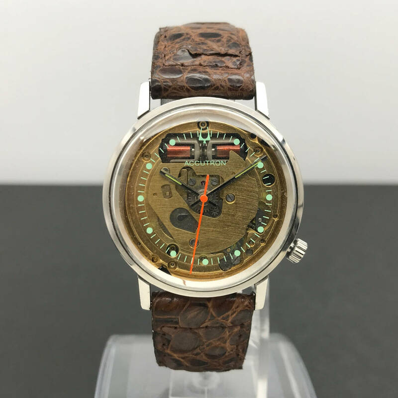 【稼働品 WORKING/動画あり】BULOVA ACCUTRON/ブローバ アキュトロン/スケルトンダイヤル/音叉時計/218/M8