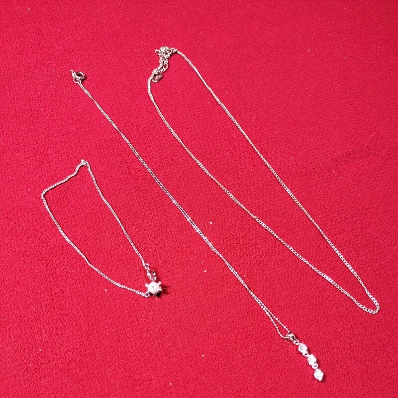 アクセサリー　ブレスレット＆ネックレス　ダイヤ　ダイヤ3連　デザインネックレス　チェーンネックレス　ブレスレット ネックレスチェーン