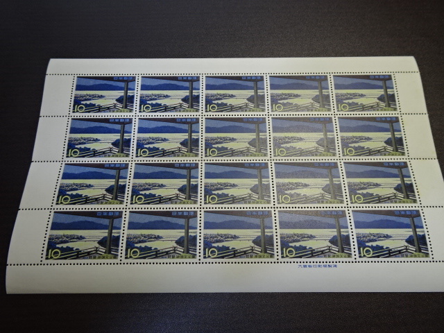 琵琶湖国定公園切手　1シート　　額面2００円　　美品　　昭和36年発行　