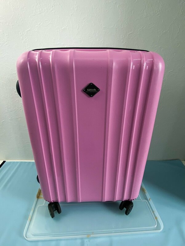 [引取で送料無料]　[中古不具合あり]容量約54Lスーツケース Mサイズ TSAロック 付き 容量拡張機能 3日～6日用 WZ-M-PK ピンク