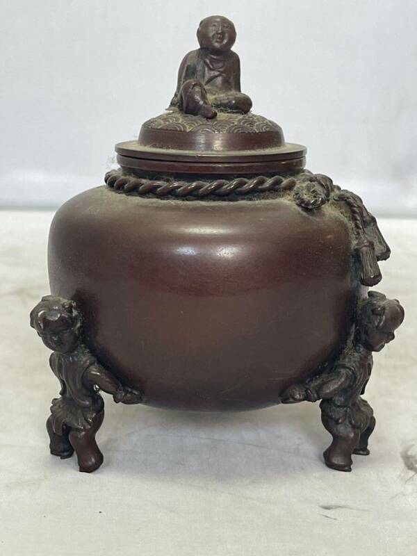 香道具 三足 香炉 銅製 銅器 金属工芸 古玩 仏具 中国美術　東洋美術