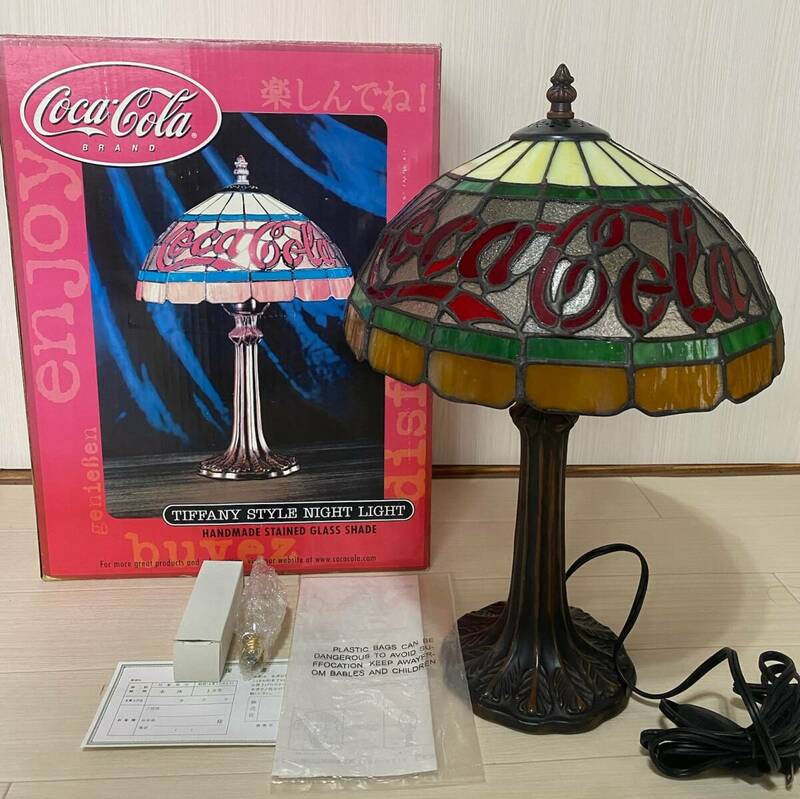 当時物　コカ・コーラ　その2　Tiffany Lamp/ランプ　検：ステンドグラス　ライト　ビンテージ　企業物　インテリア　照明器具