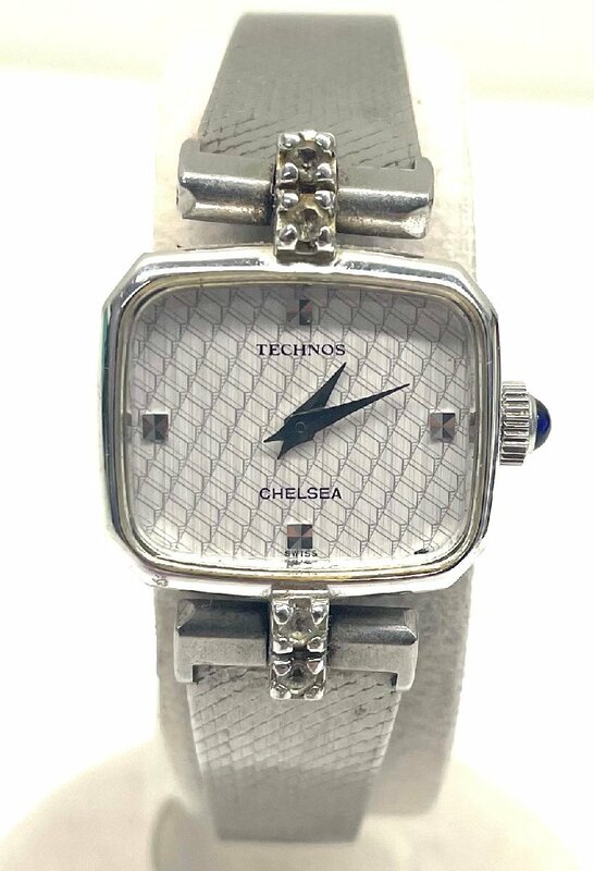 【稼動品】TECHNOS テクノス 手巻き 2針 レディース 腕時計 シルバーカラー ステンレス 中古品 本体のみ