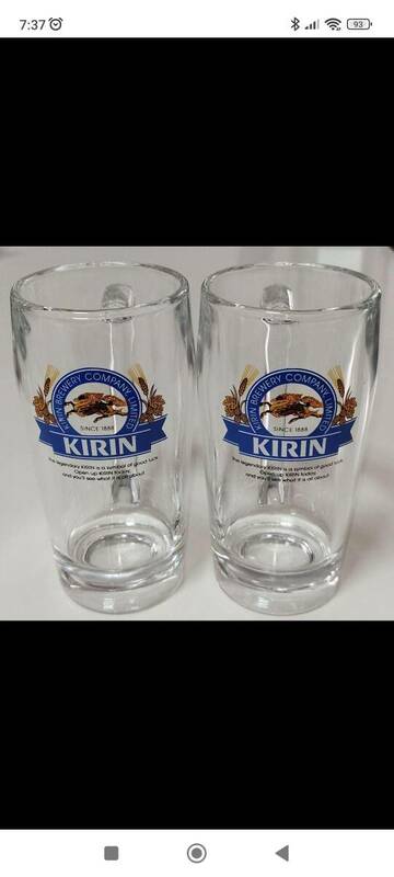 キリンビール　ペアビアグラス　ビアジョッキ　コップ　２個セット　KIRIN