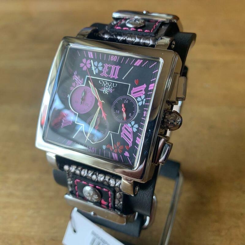 【新品・箱なし】コグ COGU 桜 SAKURA 流通限定 クロノグラフ メンズ 腕時計 BNSKR-BPK ブラック